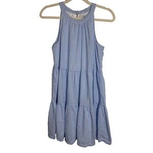 Old Navy Women's Size Small Blue & White Stripe Halter Neck Tiered Sundress